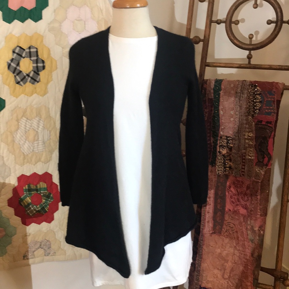 C by Bloomingdales Black Cashmere Cardigan